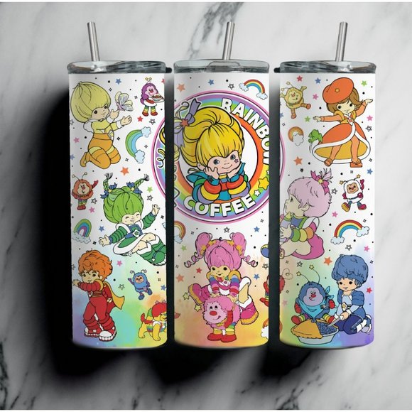 Other - Custom 20oz Stainless Steel Tumbler - Rainbow Brite Rainbow Coffee
